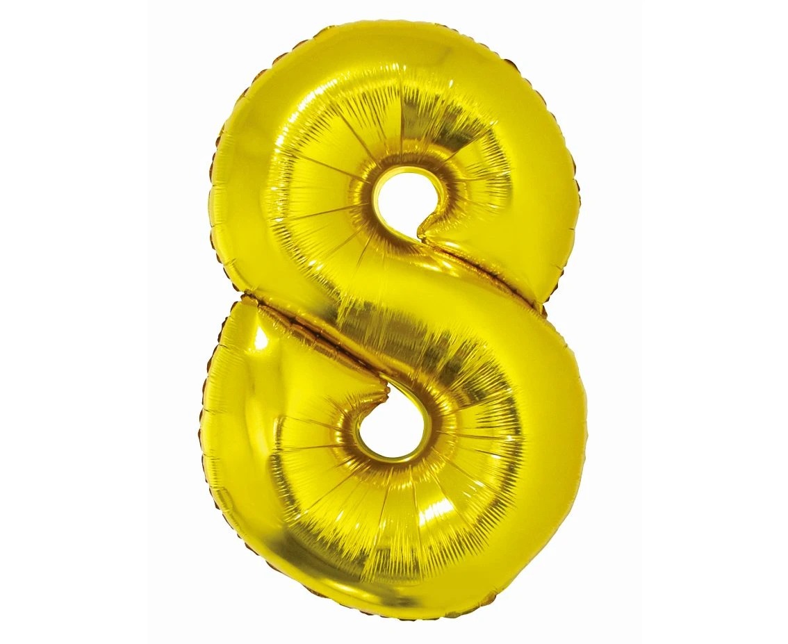 Balon foliowy Smart, Cyfra 8, złota, 76 cm AA